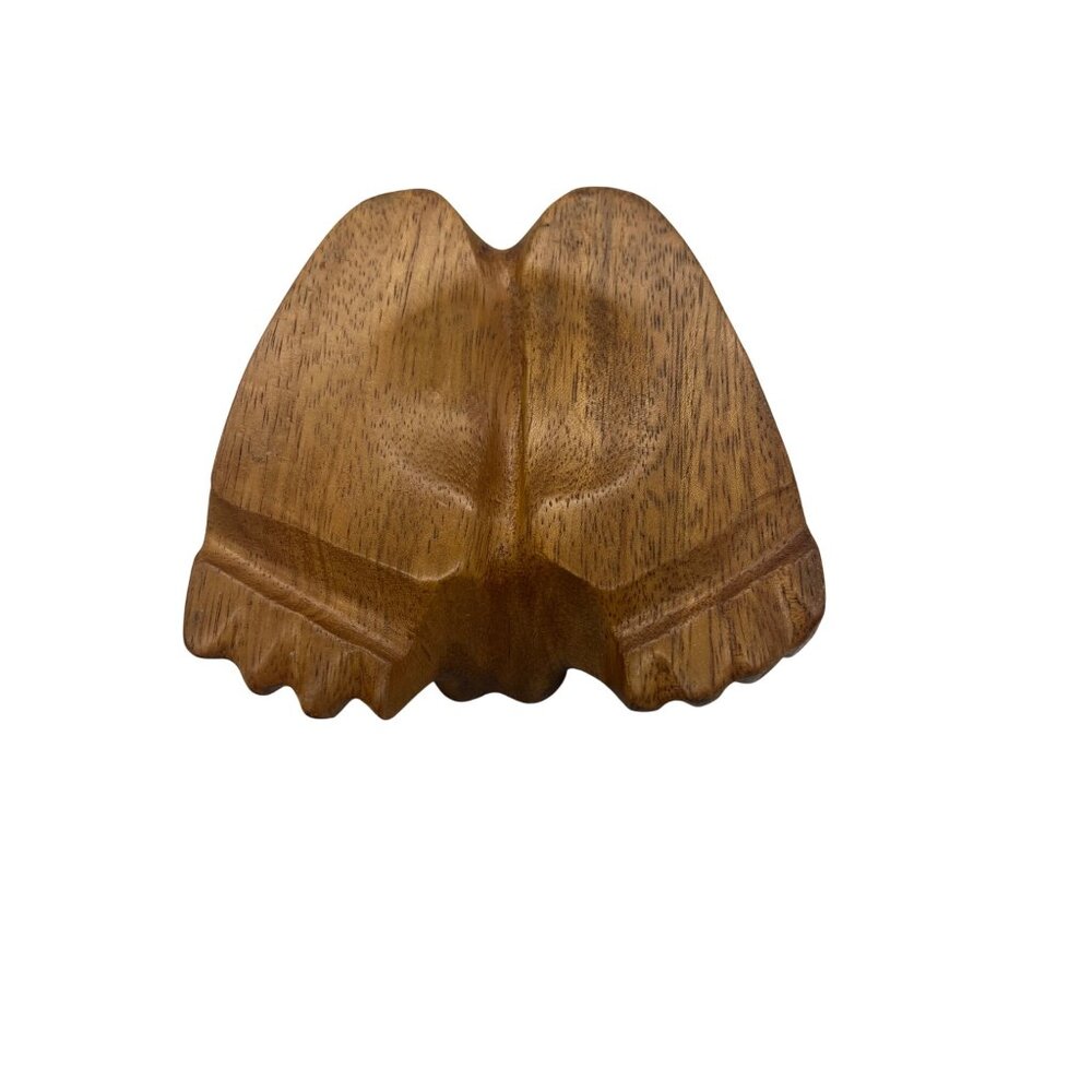 Vintage Hand-Carved Wood Double Foot Ashtray Catchall Monkey Pod Style MCM 1960s - Picture 6 of 6